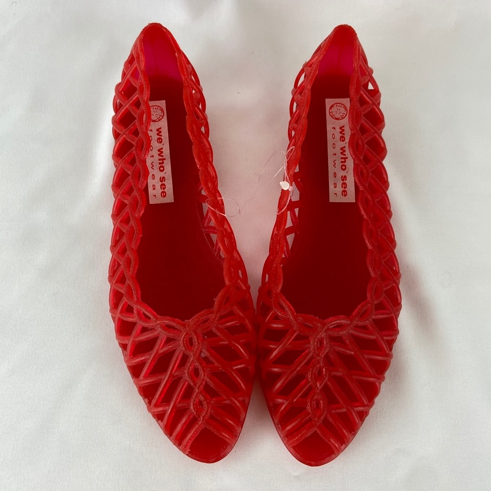 NWOT Red Jelly Shoes Flats